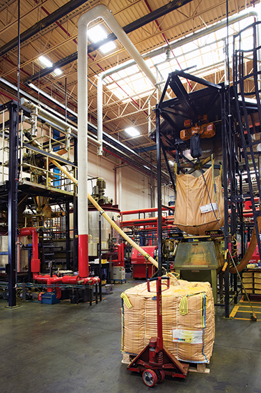 Offset- und Tiefdruckfarbpigmente werden von Big-Bag-Austragesystemen abgewogen